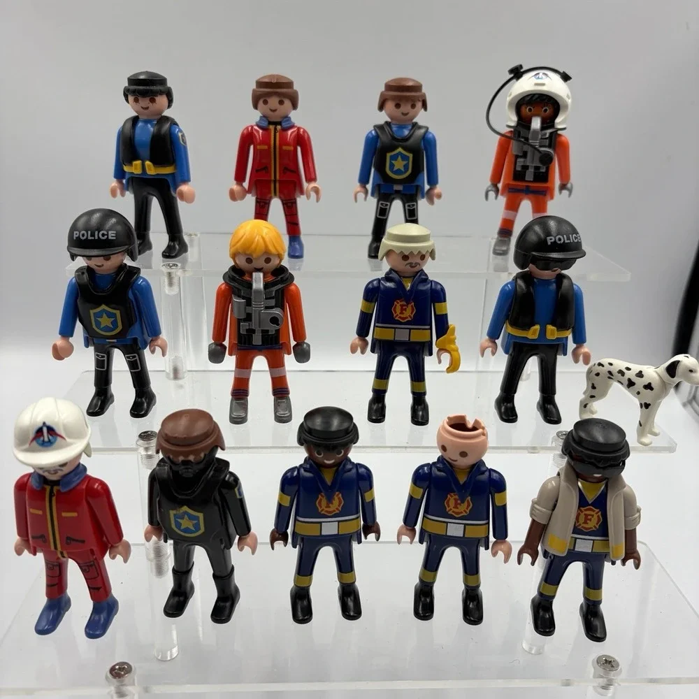 Playmobil‎ Vintage Figure Lot Of 13 Different With Accessories Astronaut, Police